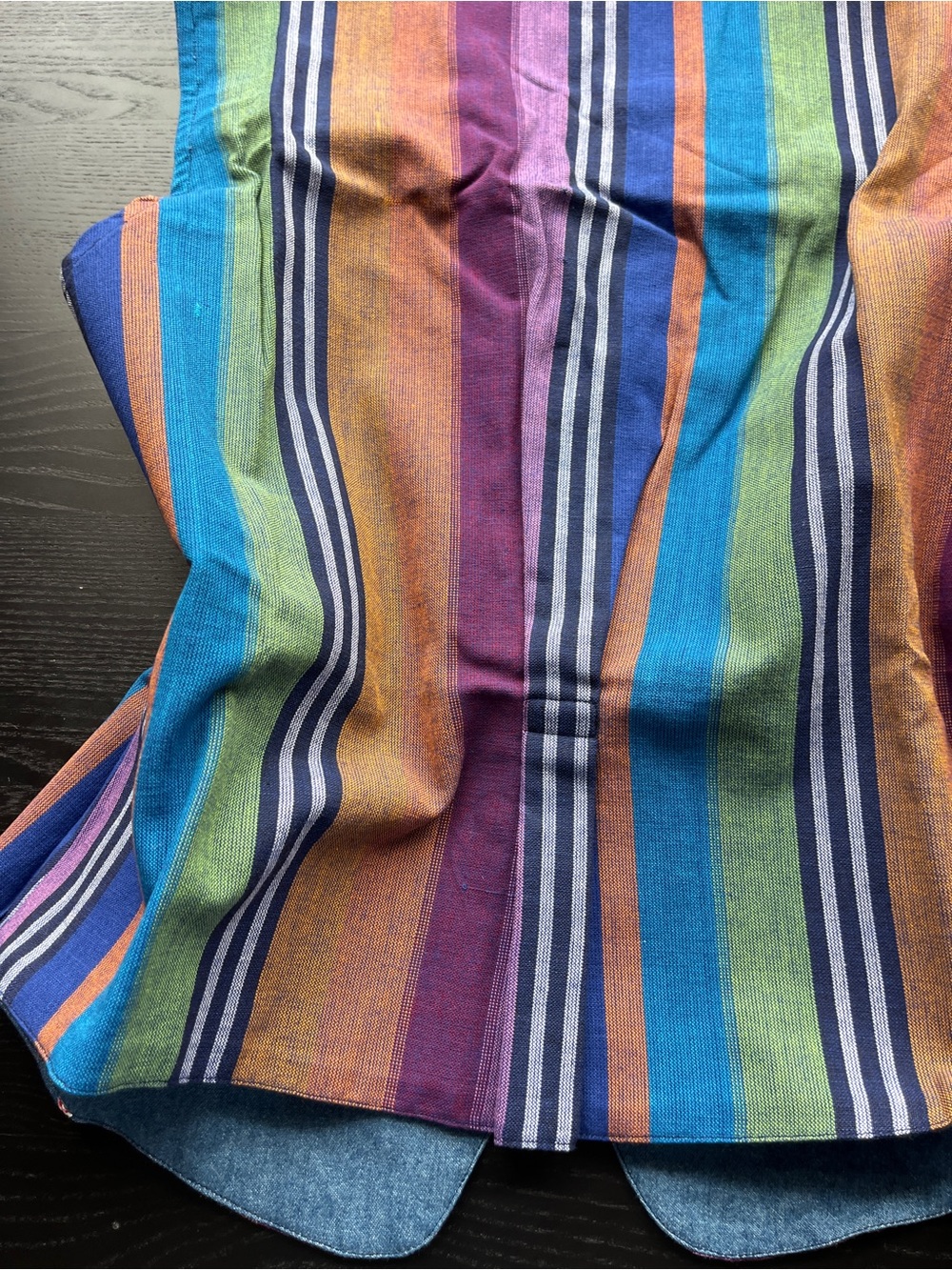 Brand New Vintage Cabin Creek Size M Reversible Denim & Striped Embroidered Vest - Picture 11 of 16